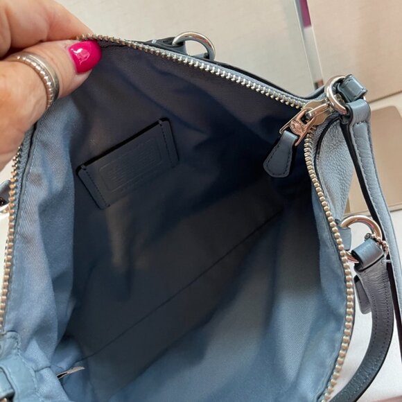 Coach Leather Small 2-way Handbag Baby Blue - Picture 11 of 12